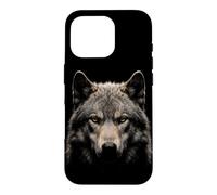Carcasa para iPhone 16 Pro Lobo Dire Cara Luz De Luna Bosque Fauna Silvestre Naturaleza