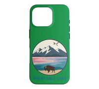 Carcasa para iPhone 16 Pro Logotipo de Bolsillo de Bisonte de The Great Salt Lake Trail Utah