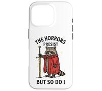 Carcasa para iPhone 16 Pro Los horrores persisten, Pero yo también lo Hago Divertido Mapache del Tarot Salvaje