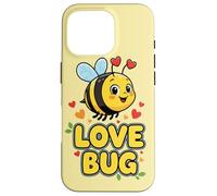 Carcasa para iPhone 16 Pro Love Bug Cute Kawaii Valentines Bee con Corazones