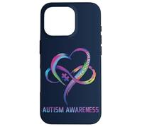 Carcasa para iPhone 16 Pro Love Needs No Words Autismo Concientización Puzzle Corazón Autismo