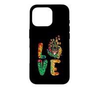 Carcasa para iPhone 16 Pro Love Rottweiler Dog Sunflower Tie Dye Funny Puppy Lover
