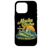 Carcasa para iPhone 16 Pro Machu Picchu Perú Viajes Andes Montañas Puesta del Sol Retro