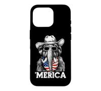 Carcasa para iPhone 16 Pro Mammoth Ice Age Bandera Americana Bandana Gafas De Sol Sombrero De Vaquero