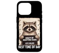 Carcasa para iPhone 16 Pro Mapache Mugshot culpable de Caos Nocturno Mejor Hora del día