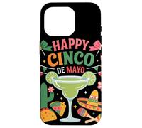 Carcasa para iPhone 16 Pro Margarita Cactus Taco Fiesta Happy Cinco De Mayo Celebración