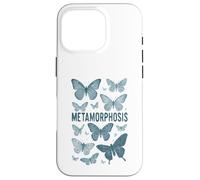 Carcasa para iPhone 16 Pro Mariposas Azul Vintage Naturaleza Fairycore Metamorfosis