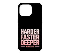 Carcasa para iPhone 16 Pro Más difícil más rápido Vida de Enfermera más Profunda RCP Humor