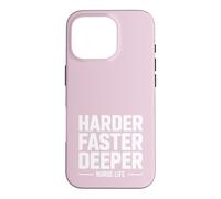 Carcasa para iPhone 16 Pro Más difícil más rápido Vida de Enfermera más Profunda RCP Humor