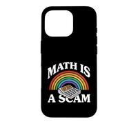 Carcasa para iPhone 16 Pro Math Is A Scam Retro Rainbow Exploding Calculator Sarcasm