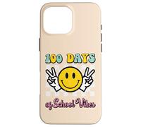 Carcasa para iPhone 16 Pro MAX 100 Días De Escuela Vibes Paz 100th Day Groovy Women