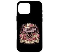 Carcasa para iPhone 16 Pro MAX 28th Birthday Cowgirl 28 Year Old Country Western Girl Women