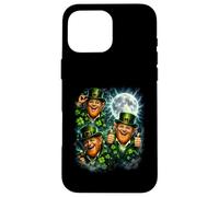 Carcasa para iPhone 16 Pro MAX 3 Leprechaun Moon Vintage 90s USA Salvaje Retro Noche Cielo