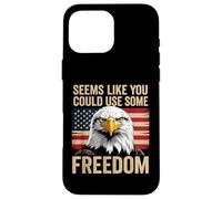 Carcasa para iPhone 16 Pro MAX 4th of July US Flag Eagle You Could Use Some Freedom Meme