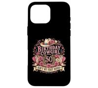Carcasa para iPhone 16 Pro MAX 50th Birthday Cowgirl 50 Year Old Country Western Girl Women