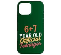 Carcasa para iPhone 16 Pro MAX 6 7 Meme Diseño de cumpleaños número 13 Ahora Soy Oficialmente un Adolescente