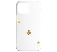 Carcasa para iPhone 16 Pro MAX Ace of Clubs Cartas de Poker Naipes Blackjack