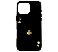 Carcasa para iPhone 16 Pro MAX Ace of Clubs Cartas de Poker Naipes Blackjack