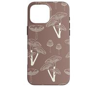 Carcasa para iPhone 16 Pro MAX Aesthetic Cottagecore Vintage Mushroom Garden Brown