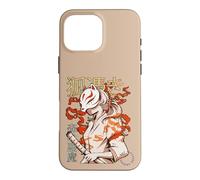 Carcasa para iPhone 16 Pro MAX Aesthetic Japanese Kabuki Kitsune Mask Demon Samurai Girl