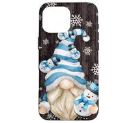 Carcasa para iPhone 16 Pro MAX Aesthetic Snowflake Pattern with Snowman and Winter GNOME