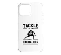 Carcasa para iPhone 16 Pro MAX Afronta el día como un Jugador de fútbol Americano Linebacker