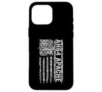 Carcasa para iPhone 16 Pro MAX AH-64 Apache Bandera Americana Helicóptero Camo Apache