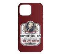 Carcasa para iPhone 16 Pro MAX Alexander Hamilton Constitución de Estados Unidos Cotización Gratuita del Gobierno