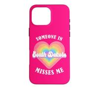 Carcasa para iPhone 16 Pro MAX Alguien en Dakota del Sur Me Extraña Corazón Retro Groovy