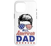 Carcasa para iPhone 16 Pro MAX All American Dad Sunglasses USA Flag 4th of July