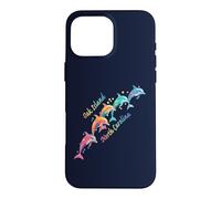 Carcasa para iPhone 16 Pro MAX Amante de los Delfines Oak Island NC Familia Vacaciones en la Playa