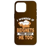 Carcasa para iPhone 16 Pro MAX Amante de Nueva Orleans Me pregunto si Beignets piensan en mí también