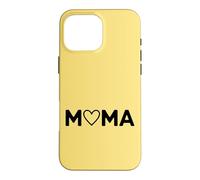 Carcasa para iPhone 16 Pro MAX Amarillo - Mama Heart Lettering Minimalista Motherhood Love