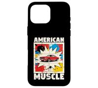 Carcasa para iPhone 16 Pro MAX American Muscle Car Lovers Comic Style Auto Mechanic