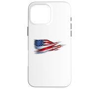 Carcasa para iPhone 16 Pro MAX American Patriotic Fighter Jets USA Flag ondeando el 4 de Julio