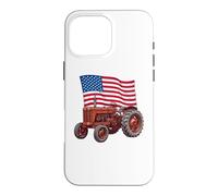 Carcasa para iPhone 16 Pro MAX American USA Flag Tractor Farmer