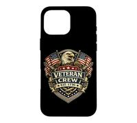 Carcasa para iPhone 16 Pro MAX American Veteran Crew EST 1776 Eagle Shield Patriotic USA
