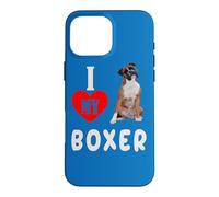 Carcasa para iPhone 16 Pro MAX Amo a mi Boxeador Perro Amante de Las Mascotas mamá papá Ropa