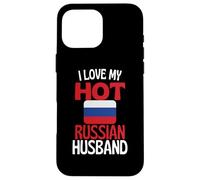 Carcasa para iPhone 16 Pro MAX Amo a mi Marido Ruso Caliente Relación Divertida con Rusia