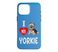 Carcasa para iPhone 16 Pro MAX Amo a mi Perro pequeño Yorkie Yorkshire Terrier Amante de los Animales