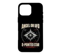 Carcasa para iPhone 16 Pro MAX Ángel o OVNI 8 Estrellas Puntiagudas desclasificado UAP Ezequiel Wheel