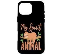 Carcasa para iPhone 16 Pro MAX Animal Perezoso de My Spirit, Divertido y Lindo