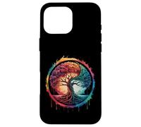 Carcasa para iPhone 16 Pro MAX Árbol de la Vida Naturaleza Colorida Yin Yang Zen Yoga Meditación