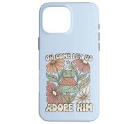 Carcasa para iPhone 16 Pro MAX Árbol de Navidad Retro Oh Come Let Us Adore Him Floral