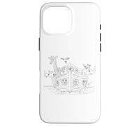 Carcasa para iPhone 16 Pro MAX Arca de Noé - Gráfico de Historia bíblica para Colorear de fe para niños (Blanco)