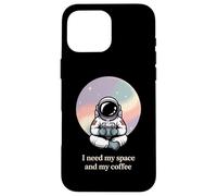 Carcasa para iPhone 16 Pro MAX Astronaut Cosmonaut Coffee Cafe Spacewalk Gift