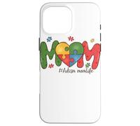 Carcasa para iPhone 16 Pro MAX Autismo Mom Life Colorido Corazón Concientización Diseño