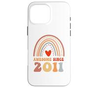 Carcasa para iPhone 16 Pro MAX Awesome Since 2011 15th Birthday Boho Rainbow 15 Years Old