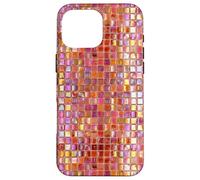 Carcasa para iPhone 16 Pro MAX Azulejos de Mosaico de Vidrio Italiano Sicilia Rosa Naranja Preppy