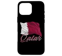 Carcasa para iPhone 16 Pro MAX Bandera de Qatar patriótica Envejecida para Hombres, Mujeres y niños, qatarí
